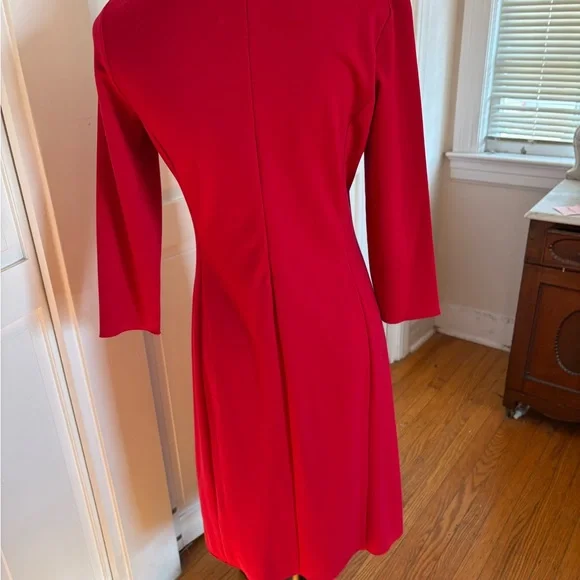 Lands' End Vibrant Red Long Sleeve Dress - Picture 3 of 4